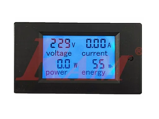 AC Digital Panel Meter LCD (V, A, W, Energy) with Overload Alarm