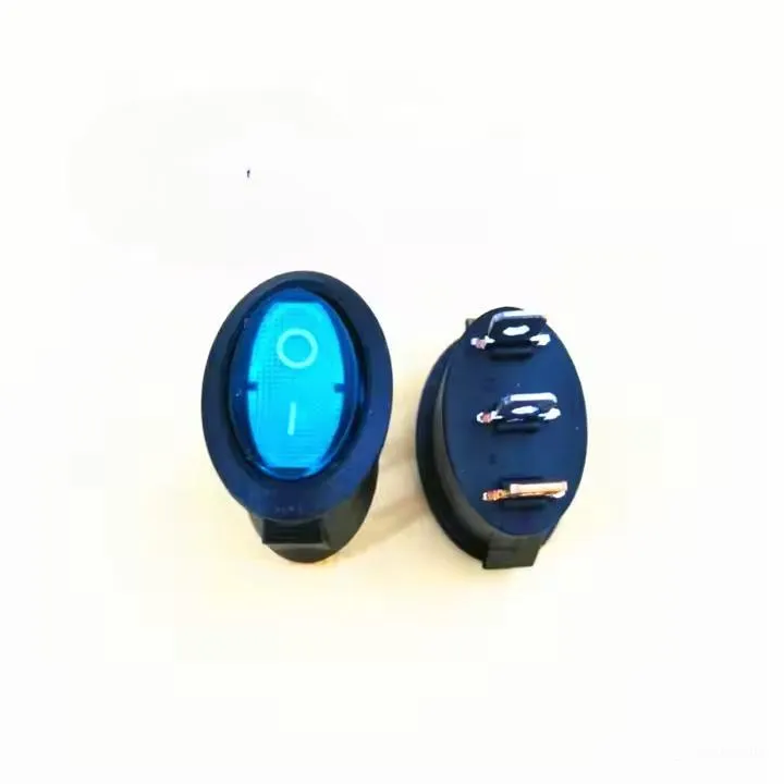 KCD1-3 Oval Rocker Switch with Blue LED – 3-Pin, 6A 250VAC