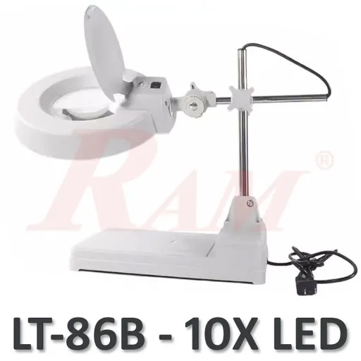 حامل عدسة مكبرة LT86B بتكبير 10 مرات وإضاءة LED