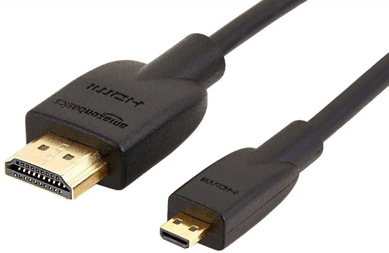 كابل Amazon Basics من Micro-HDMI إلى HDMI 2.0 بطول 6 قدم ودقة 4K