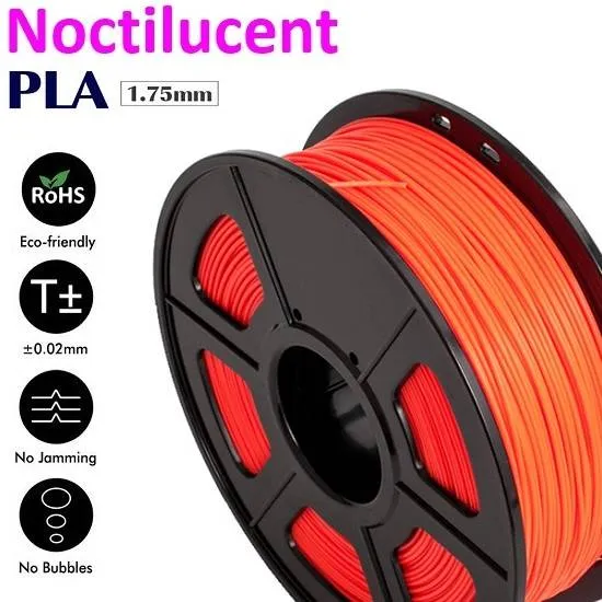 UGE PLA Noctilucent Glow-in-Dark Filament 1.75mm Red 1kg