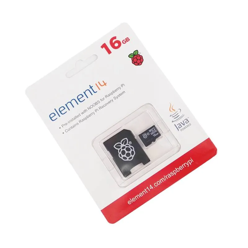 بطاقة microSDHC سعة 16 جيجابايت Class 10 مثبت عليها NOOBS من Raspberry Pi