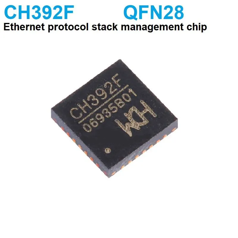 شريحة CH392F للتحكم في الإيثرنت عبر SPI وUART بغلاف QFN28