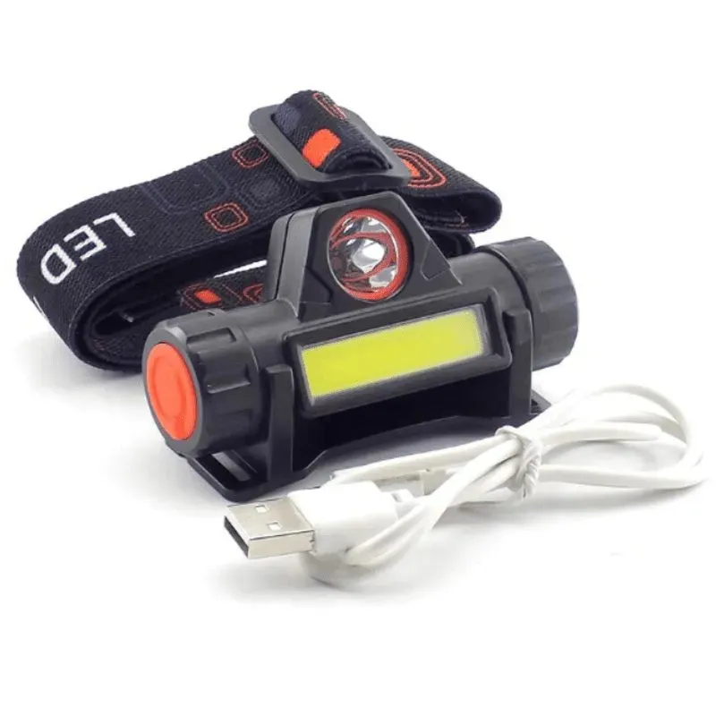 USB Rechargeable LED Headlamp 2 Modes XPE & COB
