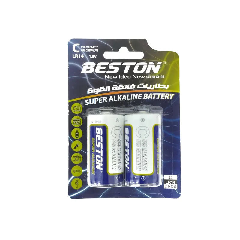 Beston C LR14 1.5V Super Alkaline Battery (2-Pack, Carded)