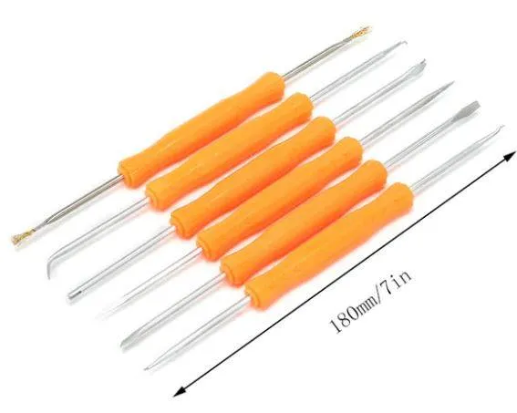 6-Piece Soldering Aid and PCB Cleaning Tool Kit