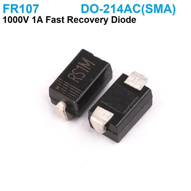 FR107 (RS1M) SMD Fast Recovery Diode 1A 1000V SMA