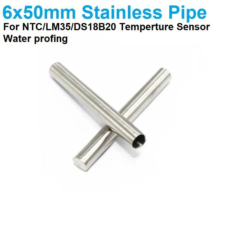 6x50mm Stainless Steel Blind Probe Sleeve for Temperature Sensors