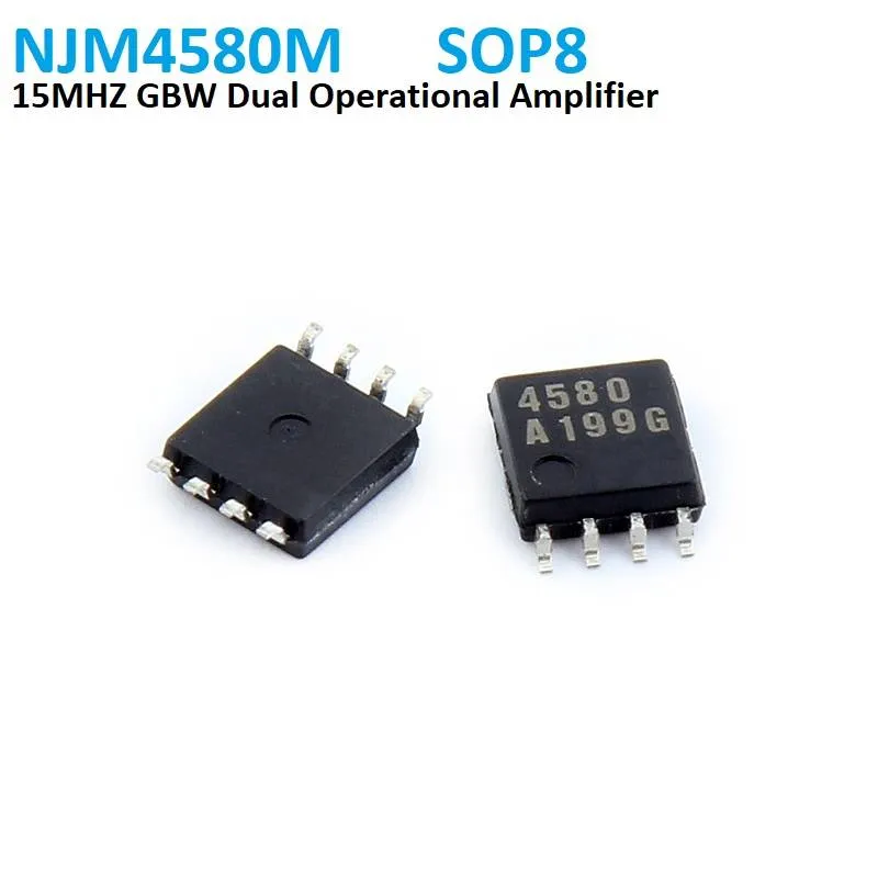 مضخم تشغيلي مزدوج NJM4580M للتركيب السطحي بغلاف SOP8