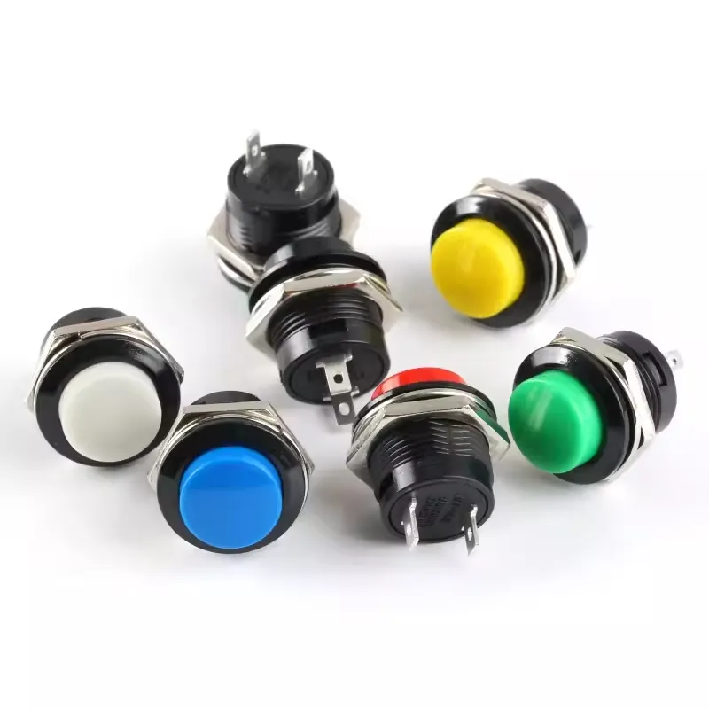 R13-507 16mm Momentary Push Button Switch, 2-Pin, 3A 250VAC