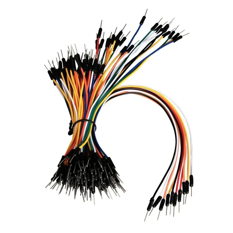 65-Piece 22AWG Solid-Core Jumper Wire Set for Breadboard (100-230 mm)
