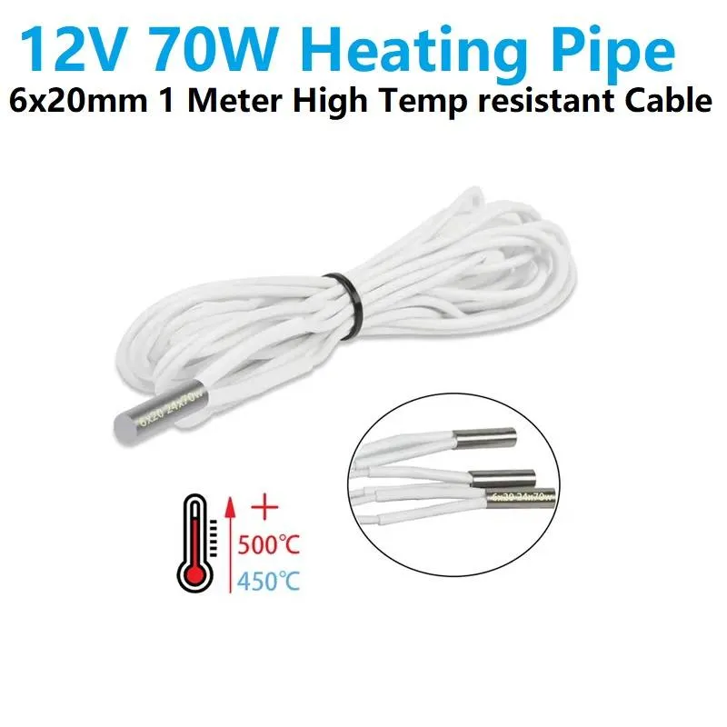 12V 70W Ceramic Heating Cartridge 6x20mm for 3D Printer Hotend