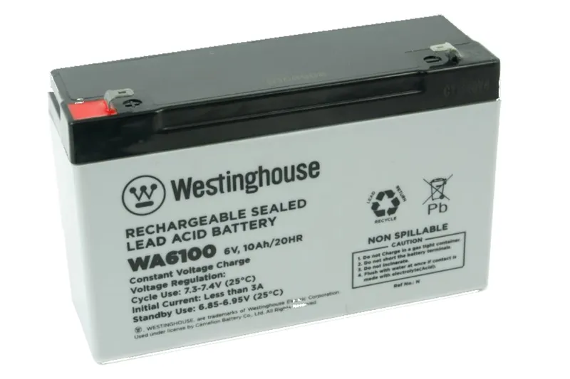 WESTINGHOUSE WA6100 6V 10Ah Lead-Acid Rechargeable Battery