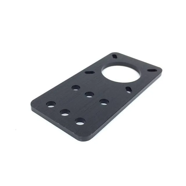 NEMA 17 Stepper Motor Mount Plate, Black Anodized Aluminum