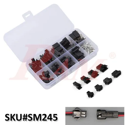 200-Piece 2.54mm Housing and Terminal Kit 2 to 5 Pin (SKU SM254)