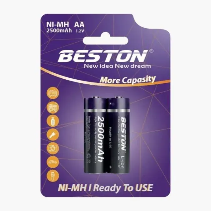 Beston AA NiMH Rechargeable Battery 2500mAh 1.2V (2 pcs)
