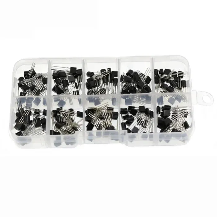 TO-92 Transistor Assortment Kit, 10 Values, 200 Pieces