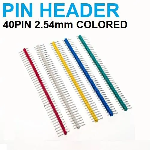 Male Pin Header 1x40 Straight 2.54mm 11mm Long Red