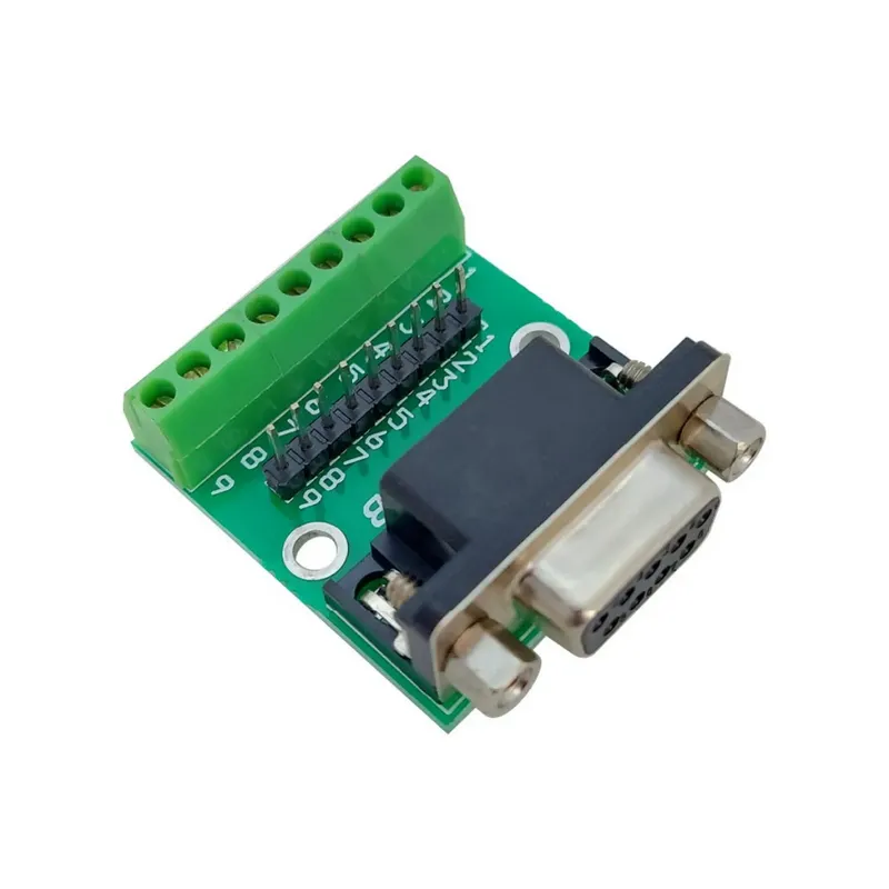 DB9 Female Breakout Module with Screw Terminal and Pin Header