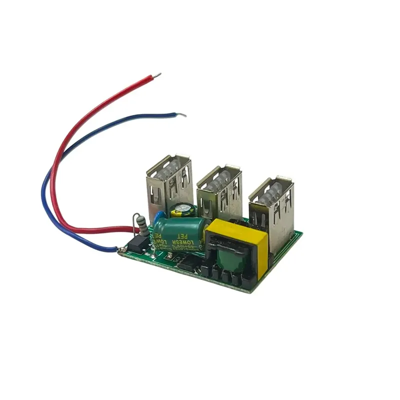 AC/DC Multi-Port USB-A Power Supply Module 5V 1.2A 3-Port