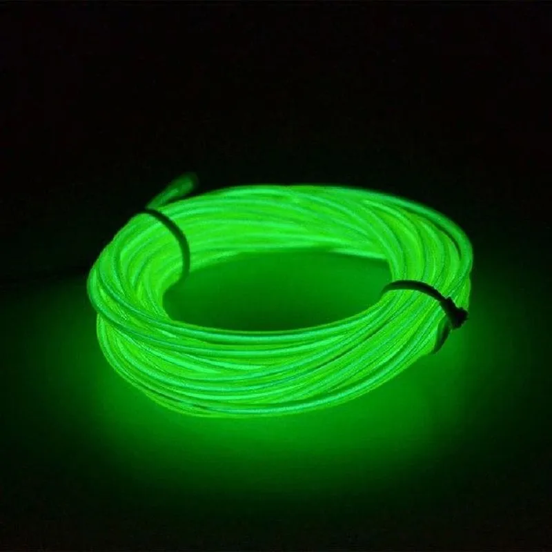 5M Flexible Neon LED Rope Light 2mm 360° - Green