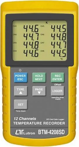 Lutron BTM-4208SD 12-Channel Thermometer Data Logger with SD Card
