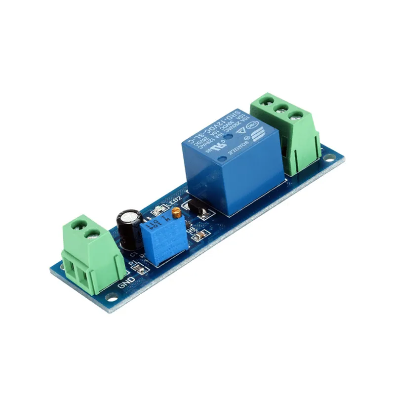 وحدة مرحّل تأخير زمني بشريحة NE555 وعازل ضوئي 12 فولت