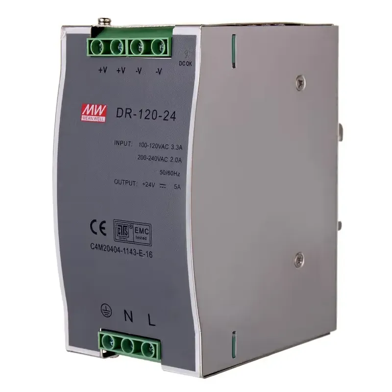 MEAN WELL DR-120-24 AC/DC DIN Rail Power Supply 24V 5A 120W