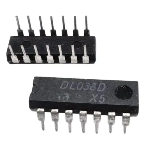 DL038D دائرة بوابات NAND رباعية ثنائية المدخل بمخرجات Open-Collector وغلاف DIP-14