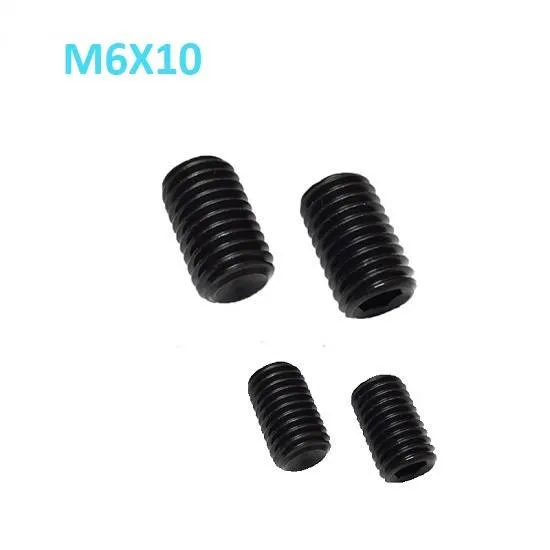 برغي تثبيت M6 × 10 مم بنهاية مقعرة، درجة 12.9، أسود
