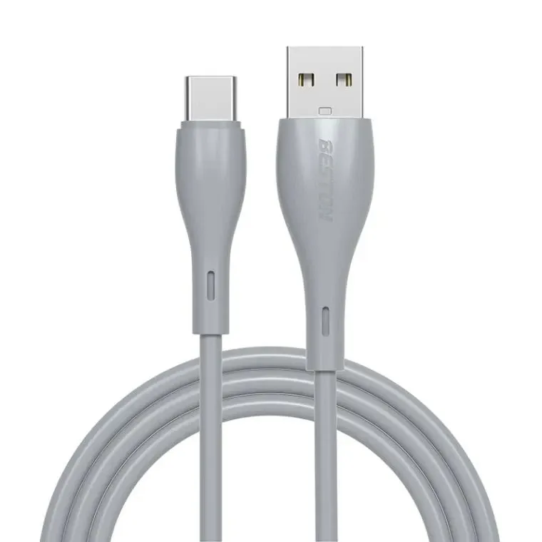 كابل BESTON CL01C01 من USB-A إلى USB-C، 1 متر، 3A، رمادي