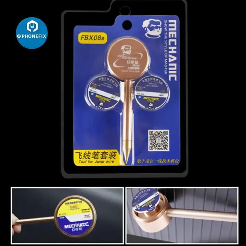 قلم وصلات Mechanic FBX08s بقطر 0.01 مم لإصلاح اللوحة الأم لآيفون