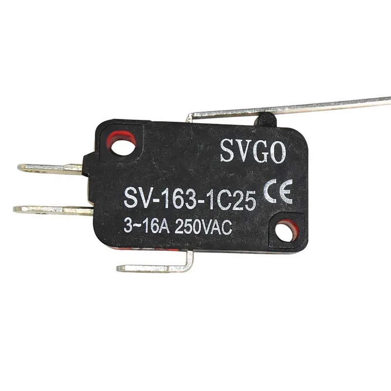Micro Limit Switch with Long Straight Lever (SV-163-1C25)
