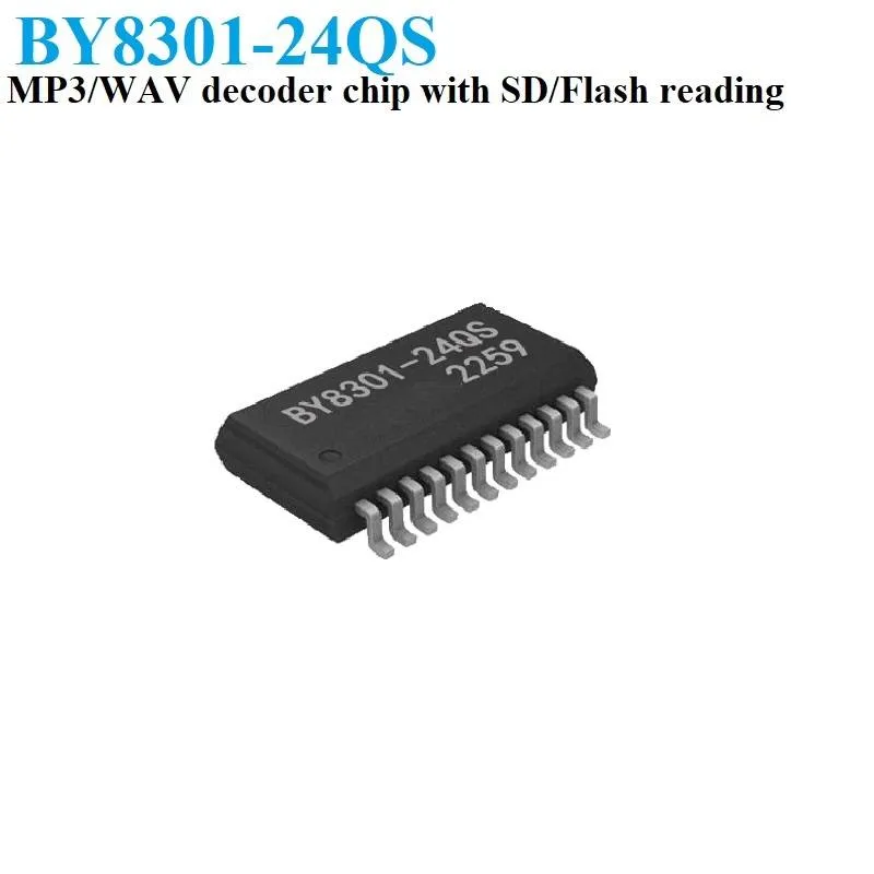 BY8301-24QS MP3/WAV Decoder Voice Chip SMD QS24