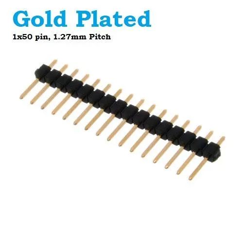 Gold-Plated Pin Header 1.27mm Pitch 1x50 Straight Male
