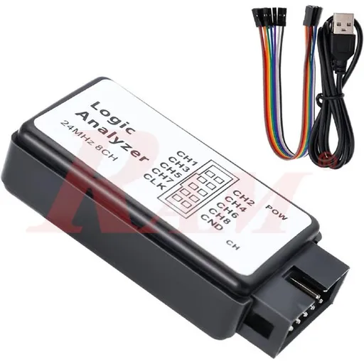 محلل منطقي USB بتردد عينة 24 ميجاهرتز وثماني قنوات لتصحيح MCU وARM وFPGA