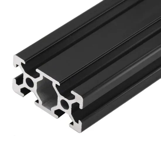 V-Slot Aluminum Extrusion 20x40 mm 1 m Black Anodized