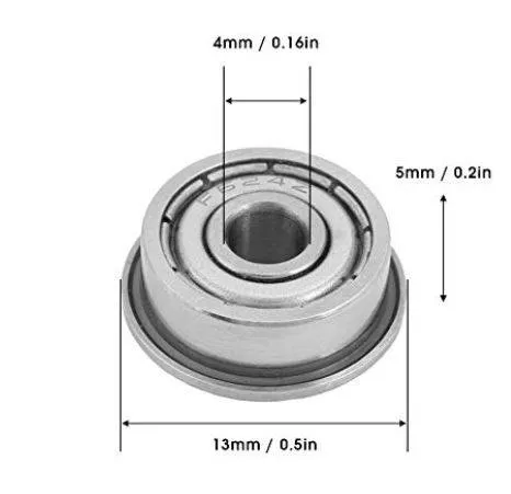 Flange Bearing F624ZZ 4 x 13 x 5 mm
