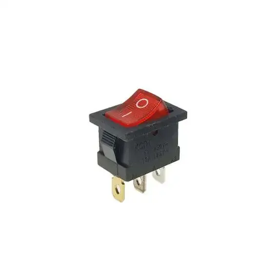 Red ON/OFF Panel Switch 3 Pins 250VAC 6A 15x21mm