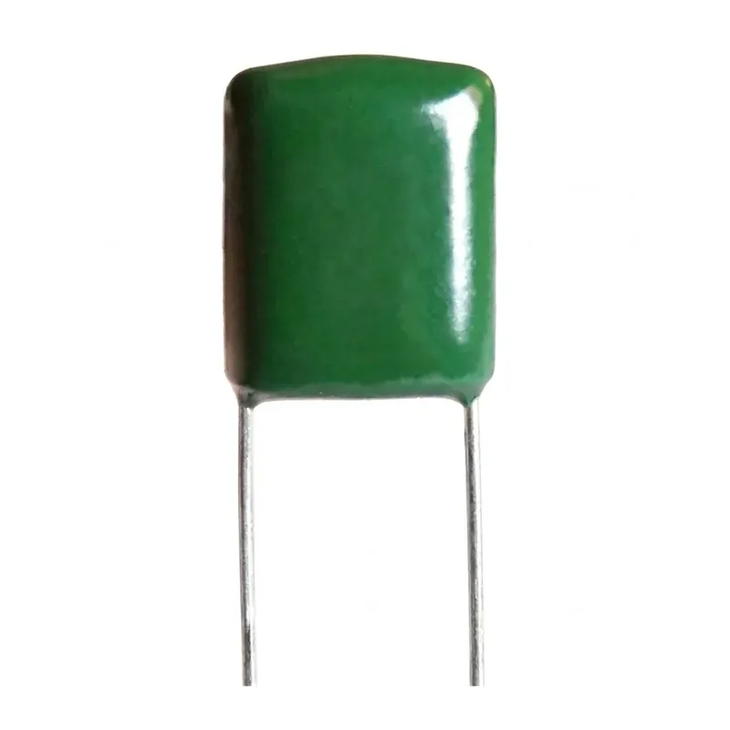 مكثف بوليستر 473J سعة 47nF وجهد 400V والمسافة 7mm (أخضر)
