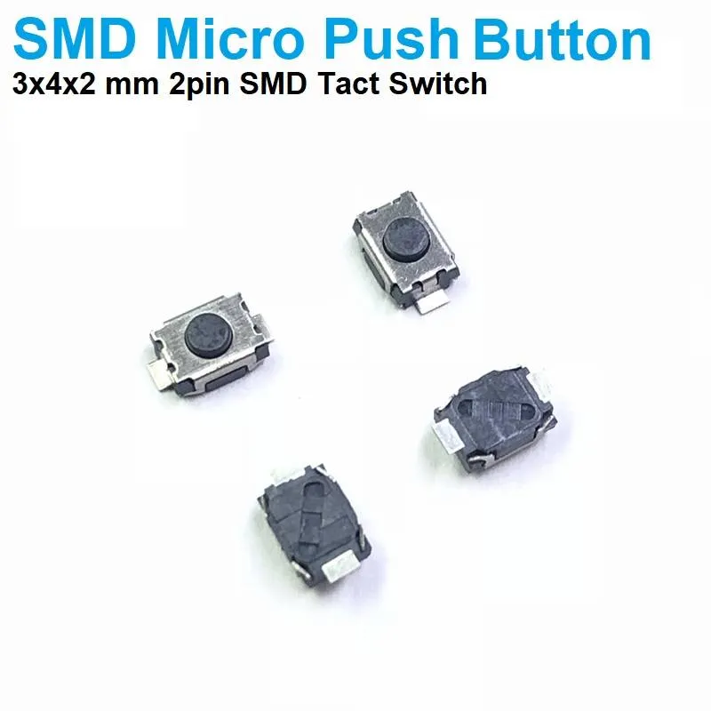 SMD Micro Tactile Push Button Switch 3x4x2mm 2-Pin