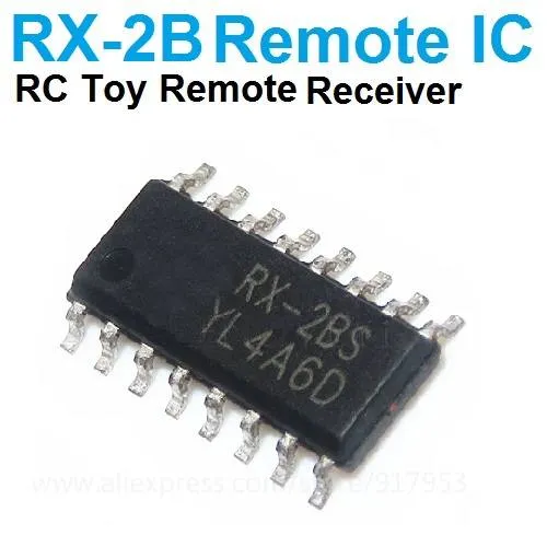 RX-2B RC Remote Control Receiver Decoder IC, 5 Functions, SMD 14-Pin