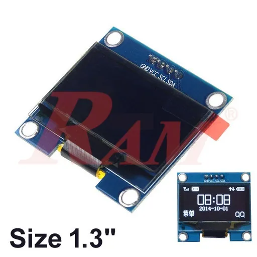 1.3 Inch I2C OLED Display Module 128x64 Blue/White