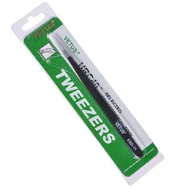 Fine Point Long Tweezers, Stainless Steel