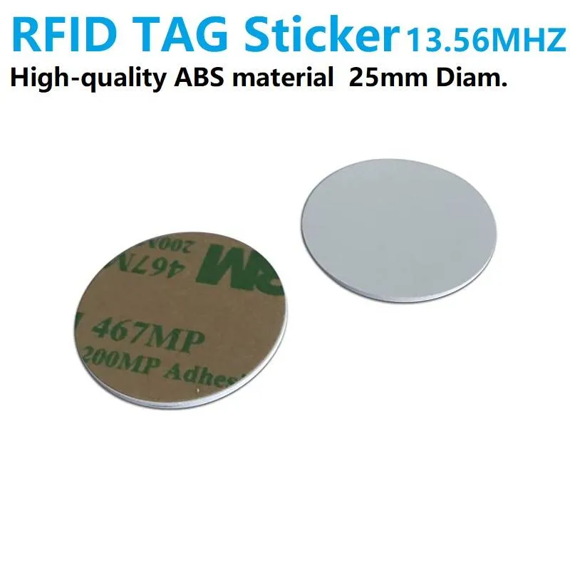 13.56MHz ISO14443 RFID Round Sticker Tag, 3M Adhesive