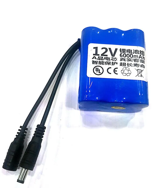 12V 6000mAh Li-ion 18650 Battery Pack