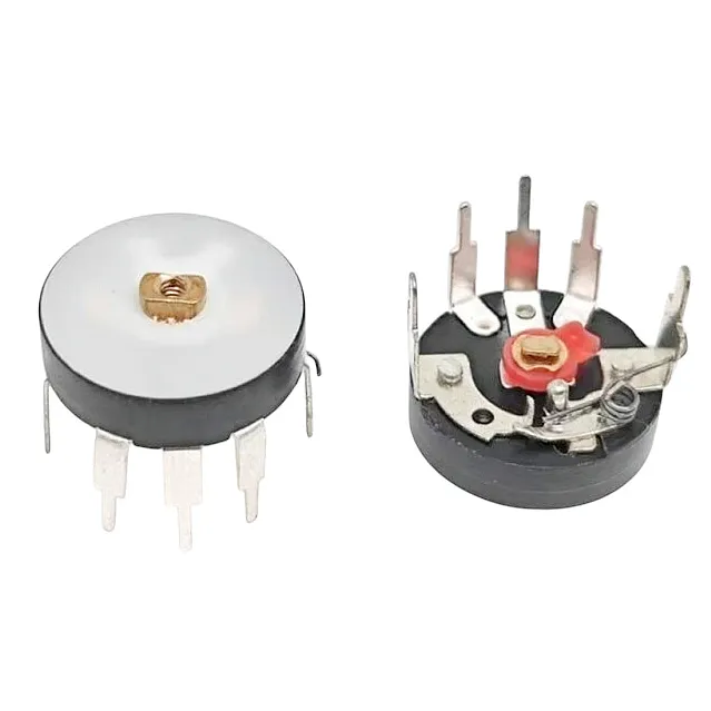 مقاوم متغير RV12MM B5K مع مفتاح وأرجل منحنية (5 كيلو أوم)