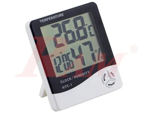 HTC-1 Digital Room Thermometer with Humidity and Clock