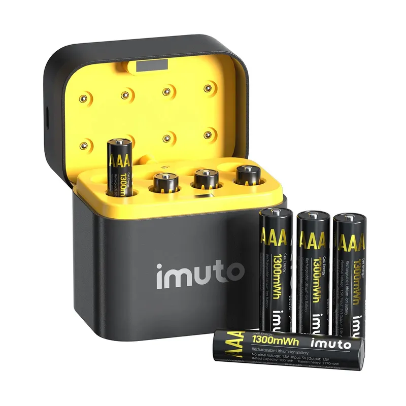 imuto TF-CD-011CE AAA Rechargeable Lithium 1.5V 8-Pack with Case