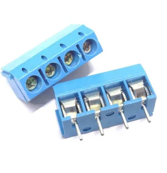 4-Pole Screw Terminal Block 5.08 mm Pitch Blue PCB Straight Pin
